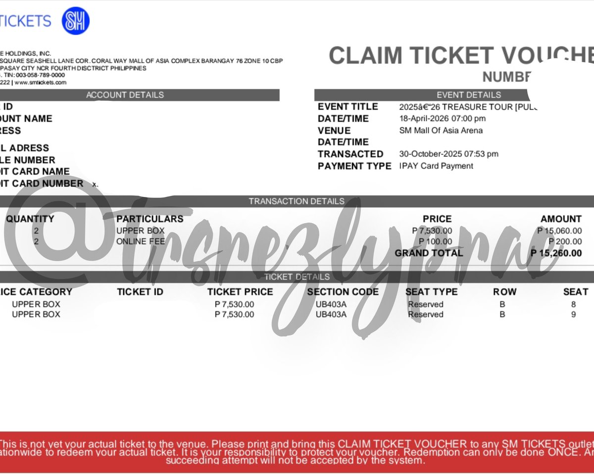 WTS / LFB
TREASURE PULSE ON IN MANILA 🇵🇭
— (1) UPPER BOX TICKET
🎟 UB403A row B seat 9

Php 7k nalang

RFS: Sched conflict. makakatabi niyo po yung friend ko.

#PULSE_ON_IN_MANILA #TREASURE