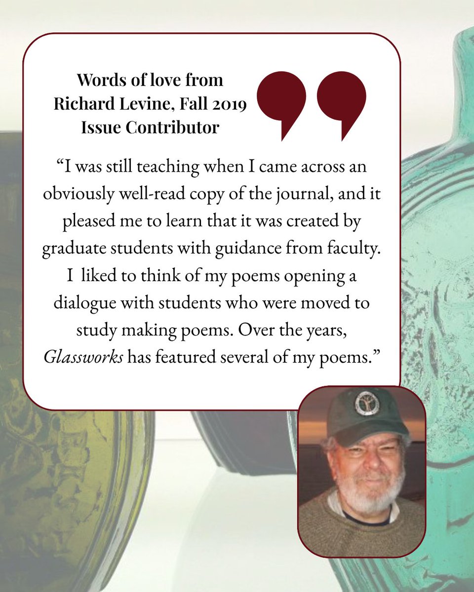 rowanglassworks's tweet image. Read more about what our past contributors have to say about Glassworks in the upcoming weeks! And read Richard's poem"The Speed of Dark" in our Fall 2019 Issue! ✏️

#Writing #LitMag #Poetry #Fiction