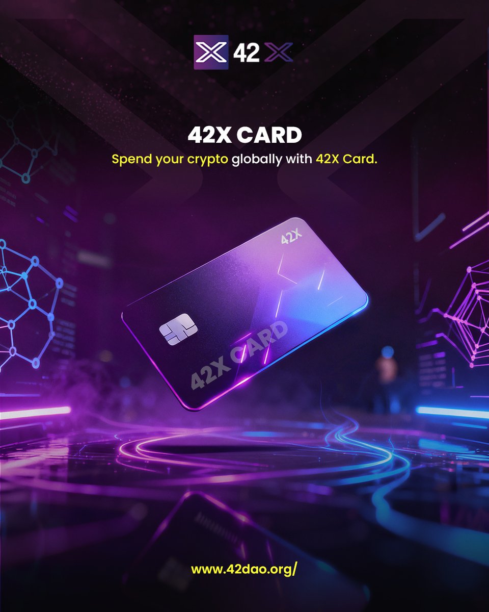 From on-chain… to real life.
Spend your crypto globally with 42X Card.
This is financial freedom in action.
42dao.org/dapp-hub
#CryptoCard #Web3Payments