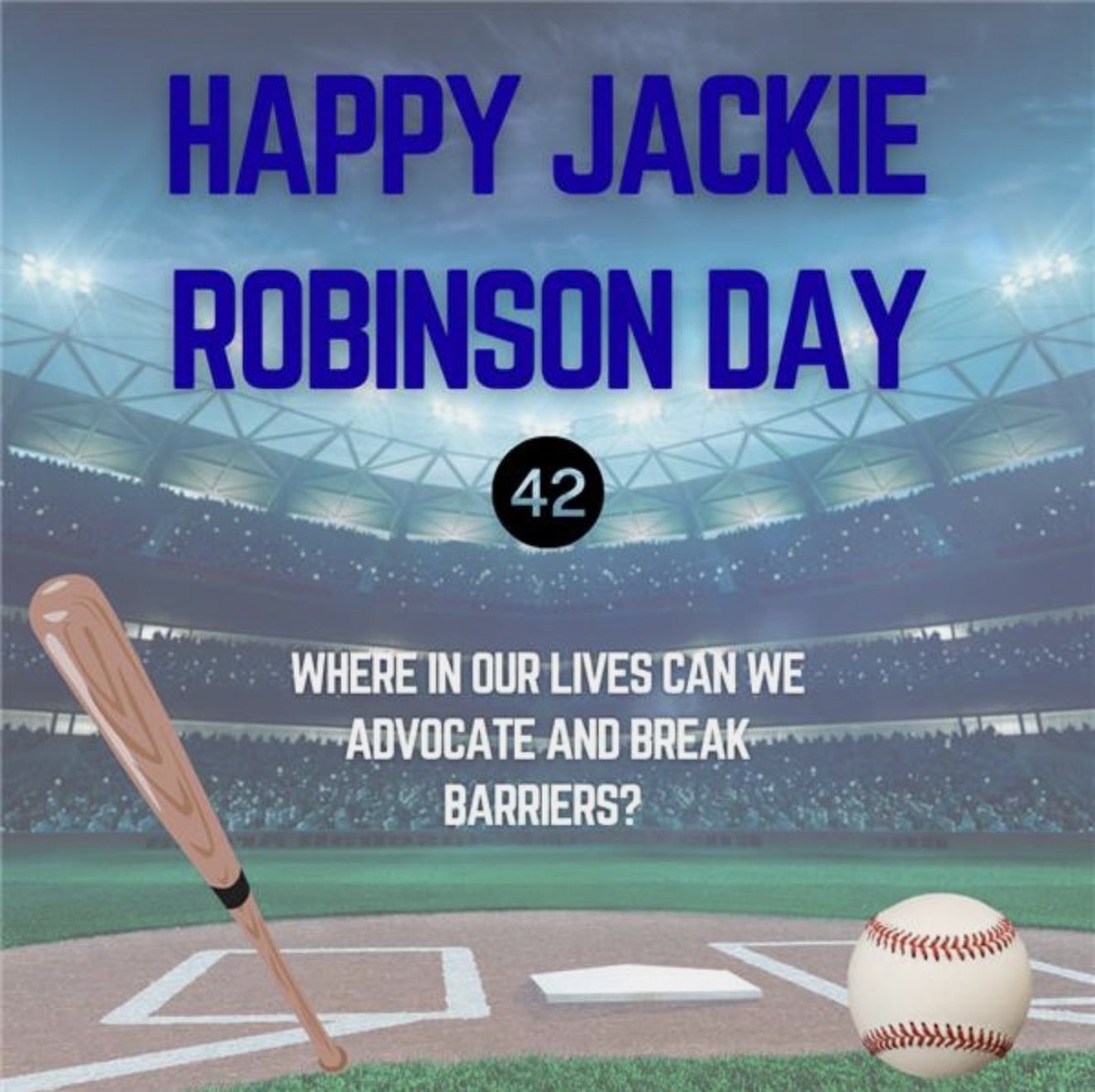 BleulerPC's tweet photo. Happy Jackie Robinson Day! Where in our lives can we advocate and break barriers? #mentalhealth #jackierobinson #BPC https://t.co/vHjPDa3FQ2