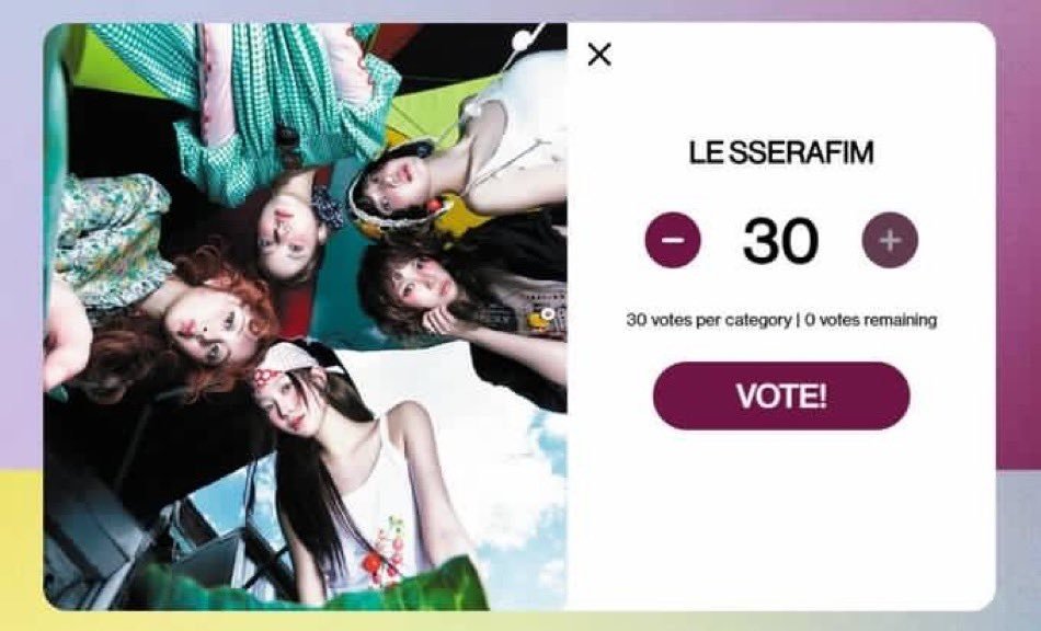 FearnotVoting's tweet photo. [🔔] Reminder to vote for AMAs

🚨 Votes for #LE_SSERAFIM  been reset remember to vote for Best Female K-Pop Artist at AMAs. 

🗳️ INSTAGRAM
🔗 : https://t.co/pasnI0IF9b
(1 comment = 1 vote | Account must be public to count) 

🗳️ WEBSITE
🔗 : https://t.co/yf9uv7PmRa https://t.co/7xUqPuXbJu