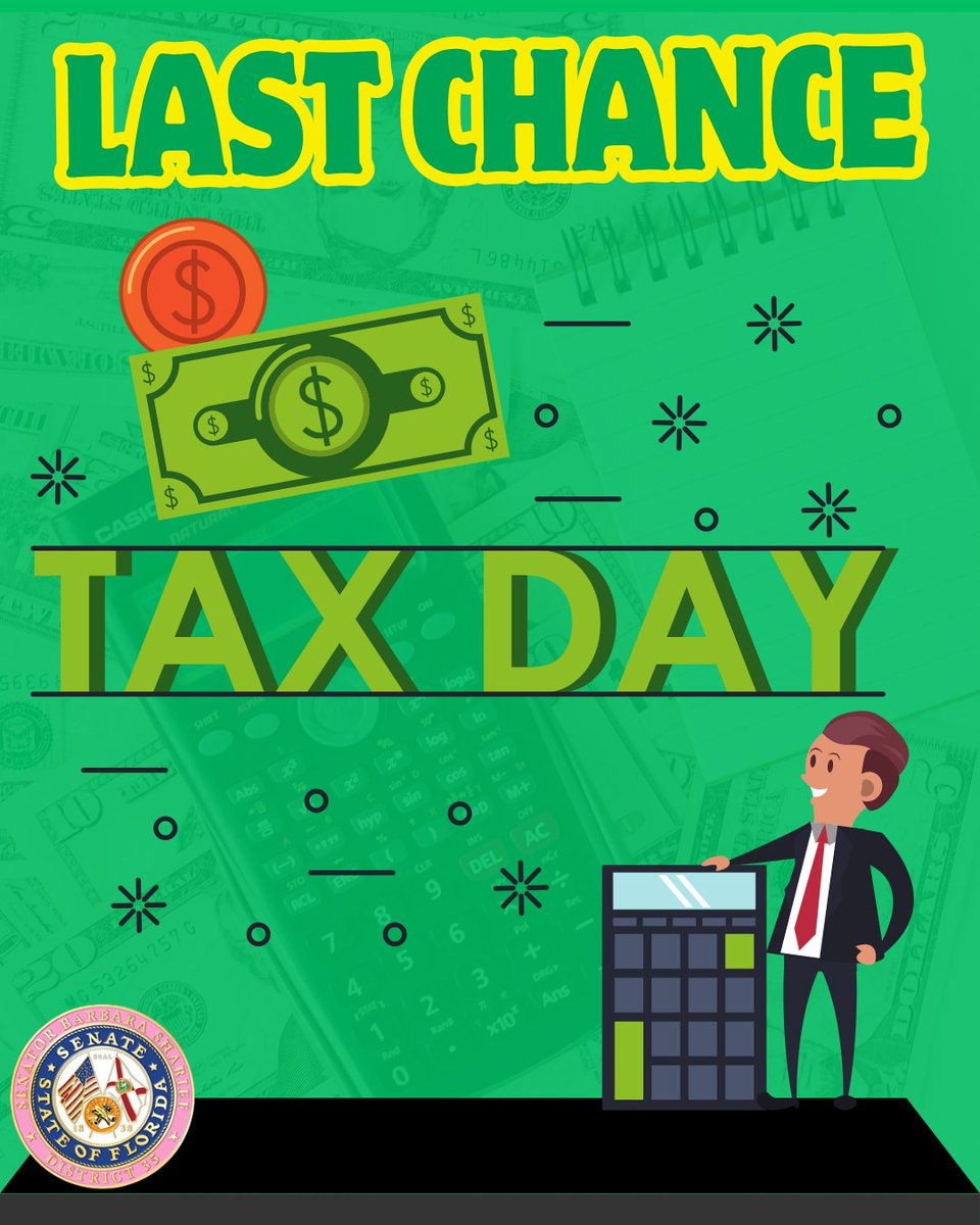Barbarasharief's tweet image. ⏰ Today is Tax Day! 💰📊

Make sure your taxes are filed and submitted on time. ✔️🗂️

Staying informed and prepared helps keep our communities strong and moving forward. 💼✨

District35 #BrowardCounty #TaxDay #StayPrepared 💰📊