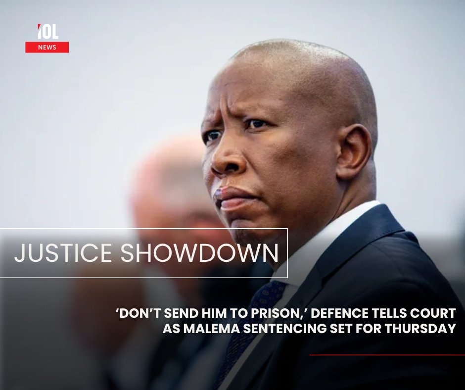 IOL's tweet photo. Malema fights for freedom as prosecutors push for harsh prison time, igniting a legal and political storm over the gunfire drama that could redefine accountability for powerful leaders in South Africa.
#JuliusMalema #EFF #MalemaTrial #FirearmsAct
Read more here: https://t.co/Vm5FHFyS12