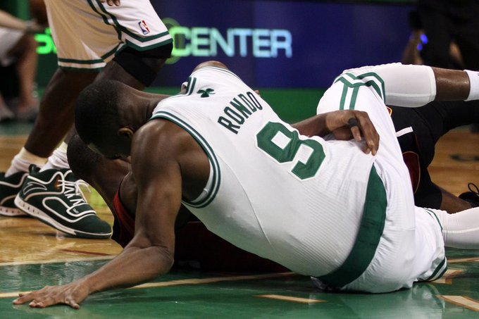 TermineRadio's tweet photo. How about this?  Was this cute or funny?  Did Wade deserve to stay in the game for this?

Can't defend one of these plays, then cry about the other. https://t.co/sdTJwq3zZz