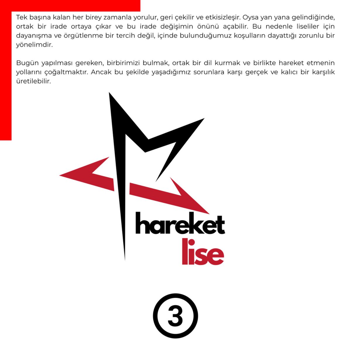Liselerde Mücadele Üzerine - H.M. Önder yazdı ✏️ 

Liselerdeki adaletsizliğe karşı alternatif bir devrimci lise çalışmasını örgütlemek zorundayız.

#HareketeGeç

Yazı linki 🔗 direncdergi.net/liselerde-muca…