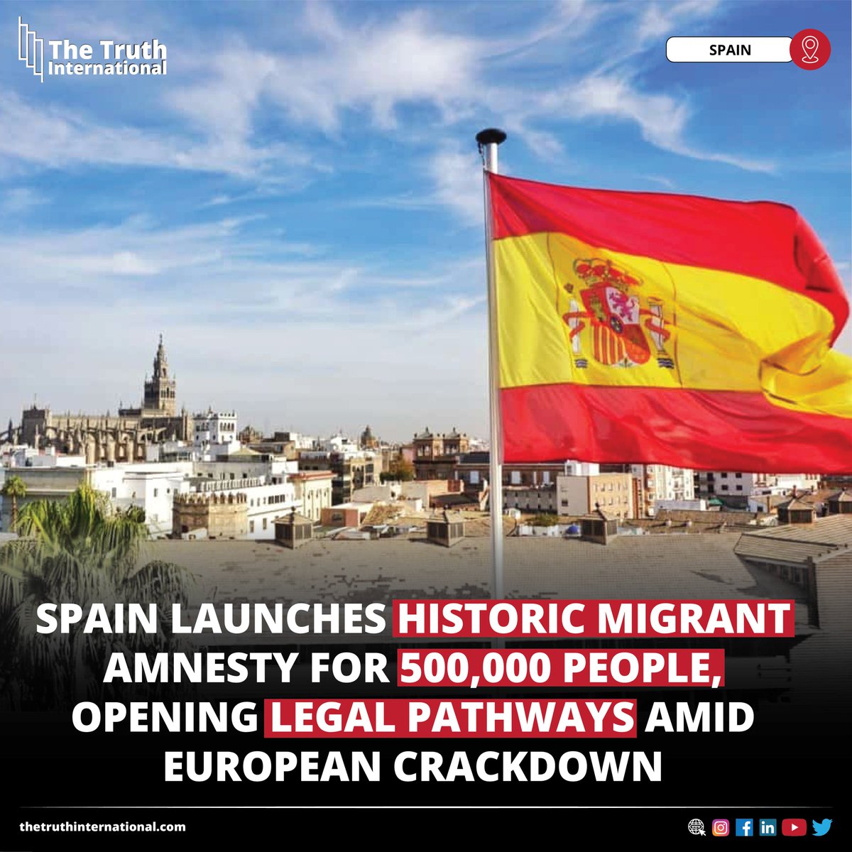 ttimagazine's tweet image. Spain Launches Historic Migrant Amnesty for 500,000 People, Opening Legal Pathways Amid European Crackdown

READ MORE: thetruthinternational.com/spain-launches…

#Spain #Launches #Historic #Migrant #Amnesty #People #Opening #LegalPathways #European #Crackdown #TTI