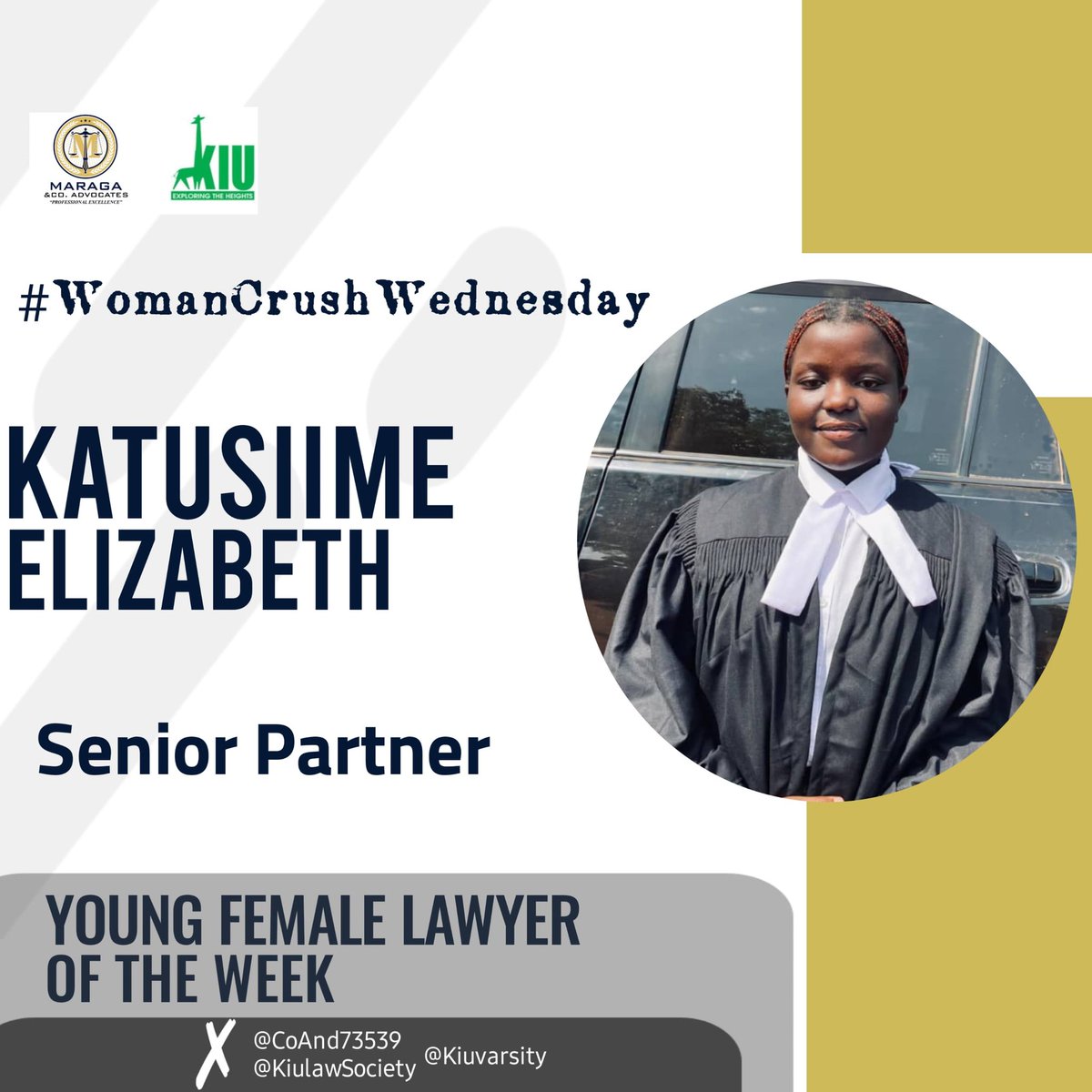 CoAnd73539's tweet photo. #WomanCrushWednesday. Senior Partner of the mother firm, she is such an inspiring leader and great academician. Enjoy your week 🤗 @DearYoungLawyer @KiulawSociety @dkmaraga https://t.co/APaCevg1oO