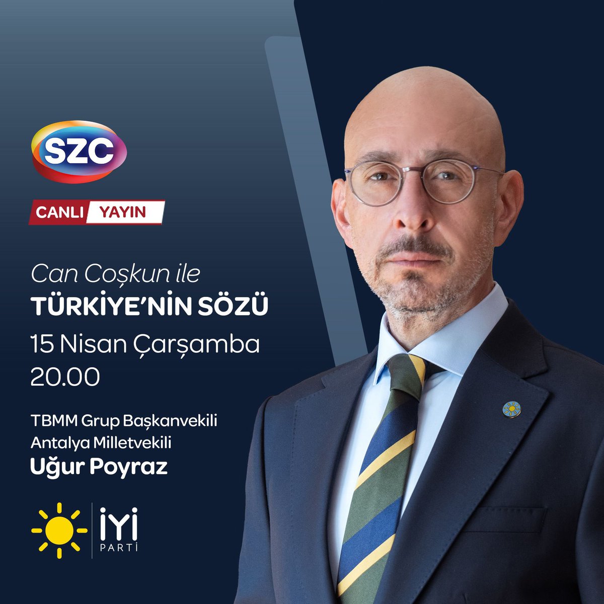 UGUR__POYRAZ's tweet image. Bu akşam saat:20.00’de @szctelevizyonu’nda @cancoskun ile Türkiye’nin Sözü programının konuğu olacağım.