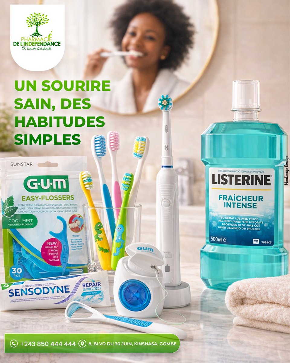 Pharmacie de L’Indépendance

Les essentiels pour une bonne hygiène dentaire de toute la famille : brosse, dentifrice, fil dentaire et bain de bouche.

+243 850 444 444 | Gombe, Kinshasa