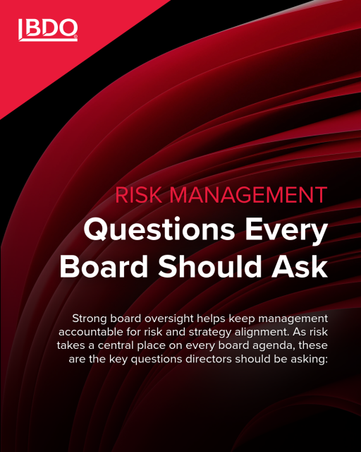 Getty313's tweet photo. Risks facing an organization and strategies that align with goals and objectives should be a dedicated part of every board meeting agenda. @BDO_USA shares the questions boards should be asking management: https://t.co/DdWlhH5FVu https://t.co/VJq7iEVLmJ