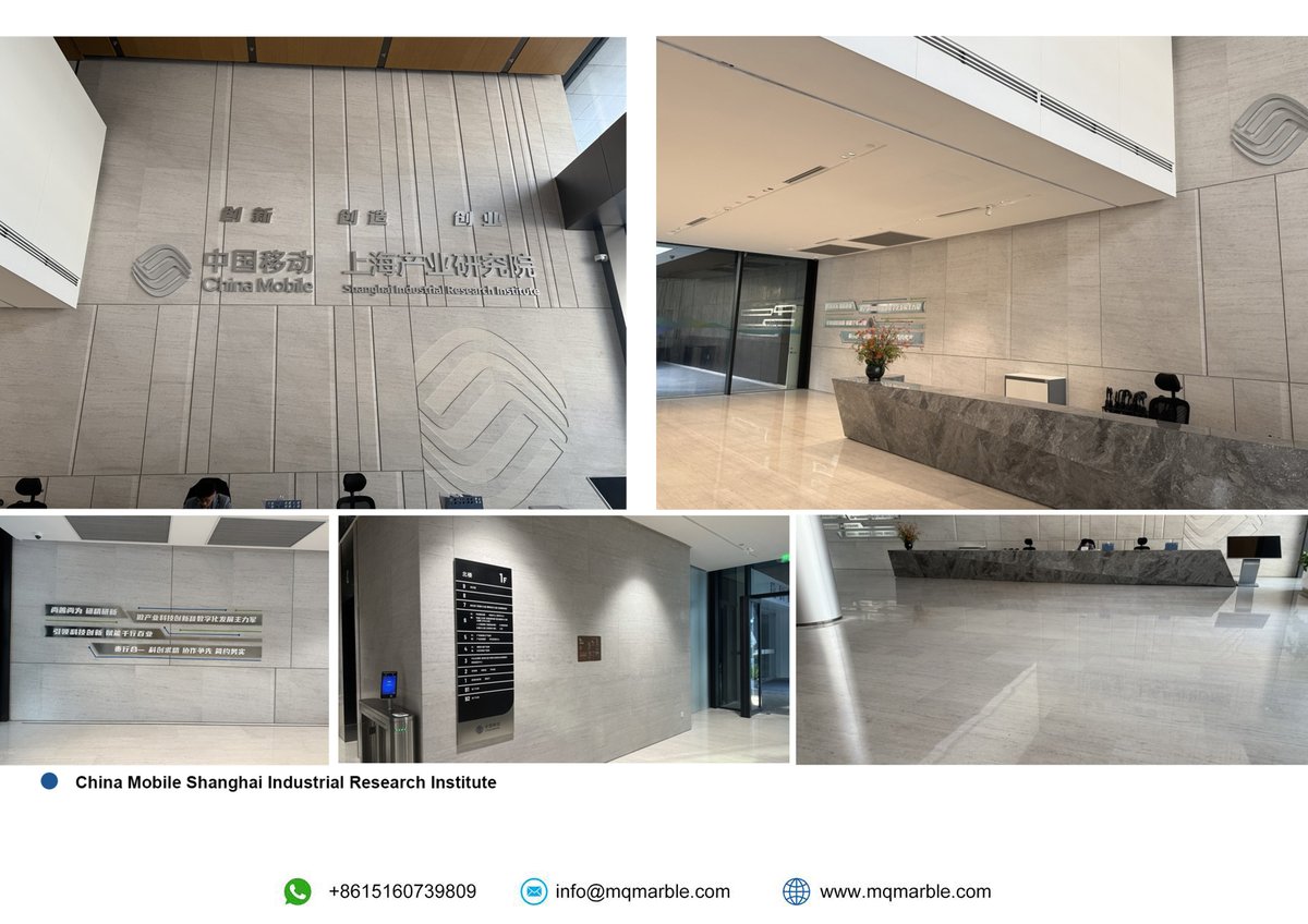 MQStoneXM's tweet image. 📊 MQ STONE x China Mobile Shanghai Industrial Research Institute | Premium Travertine Commercial Project ✨
wa.me/8615160739809， E-mail: info@mqmarble.com
#MQSTONE #TravertineProject #CommercialStone #CorporateInterior 
mqmarble.com/exclusive-trav…