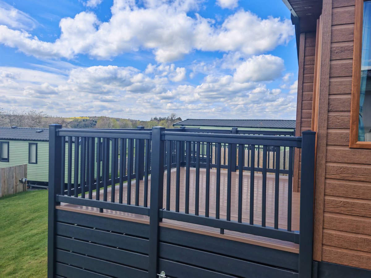 Coldstream_HP's tweet photo. New decking finished on the Atlas Debonair, ready for its new owner. A warm welcome to Coldstream Holiday Park! Interested in finding out more about caravans and lodges visit https://t.co/bPNz3MZY4p #coldstream #holidaypark #forsale #caravans #scottishborders https://t.co/Cvk688pmzR