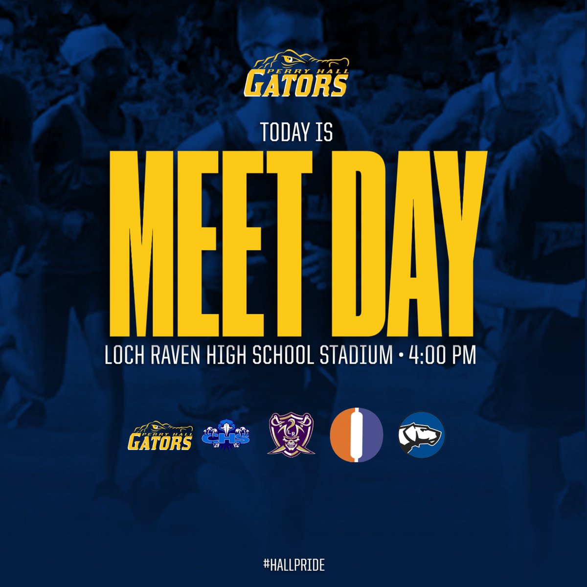 perryhallath's tweet image. Follow the boys' and girls' track and field teams on the road today at Loch Raven!  First events start at 4:00 PM!  #hallpride