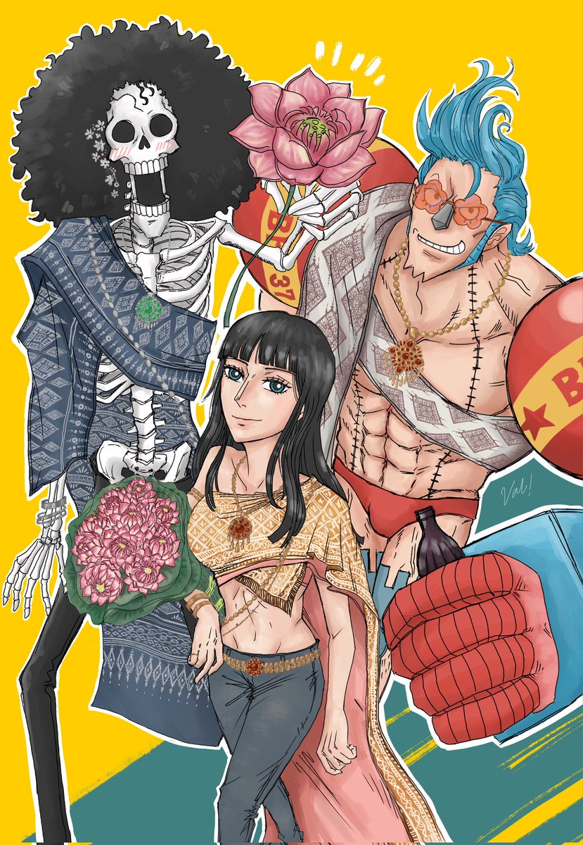 val_artzz's tweet photo. Happy Songkran Festival!💀🌸🤖 https://t.co/miXBXwX75b