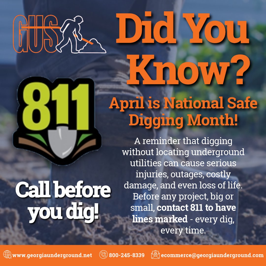 GAunderground's tweet image. Dig smart. Dig safe. Call 811 first. 👉 811beforeyoudig.com
.
.
.
#811 #callbeforeyoudig #hdd #fiber #fiberinstallation