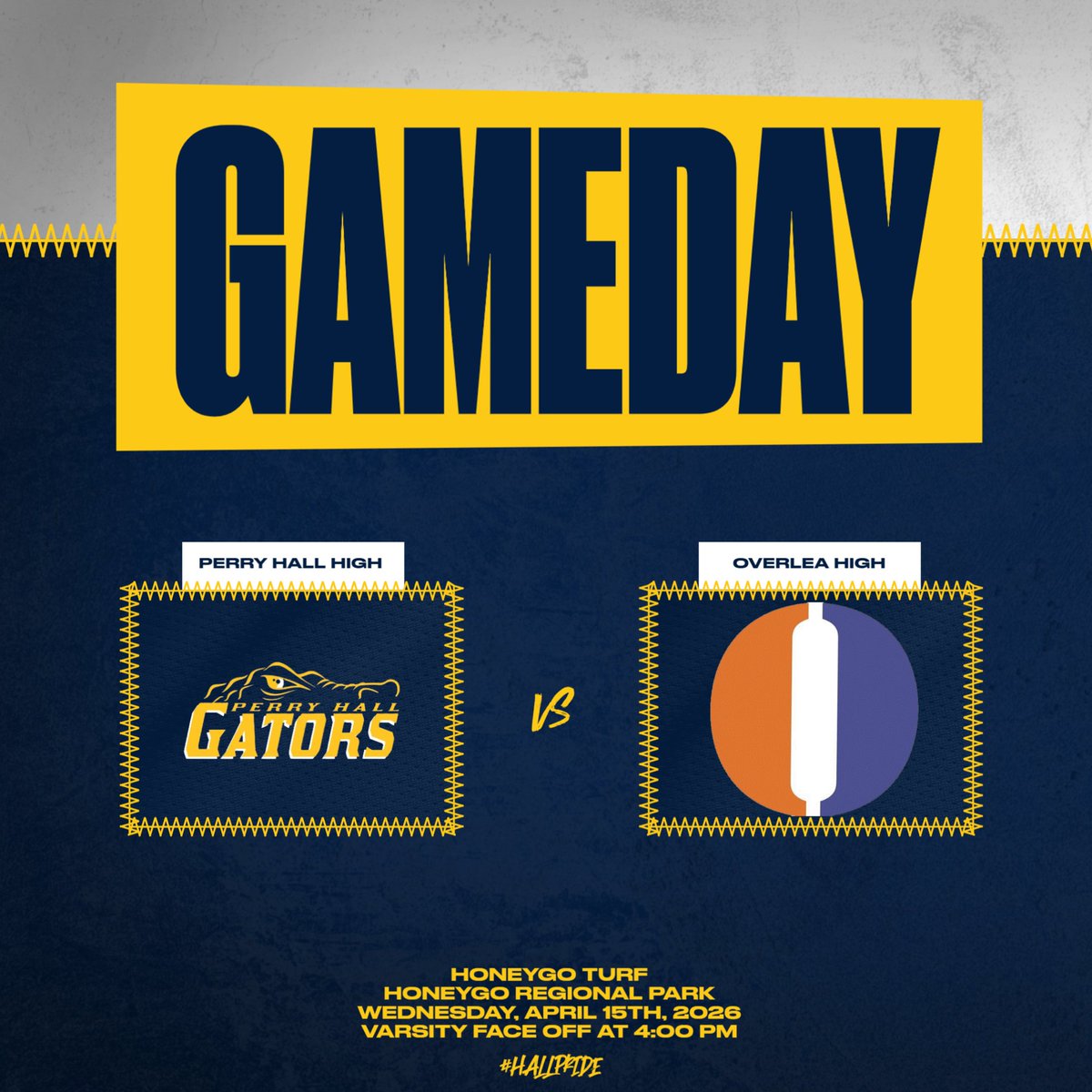 perryhallath's tweet image. Join us at Honeygo Regional Park today for our boys' varsity lacrosse matchup against Overlea!  Face off is at 4:00 PM!  #hallpride