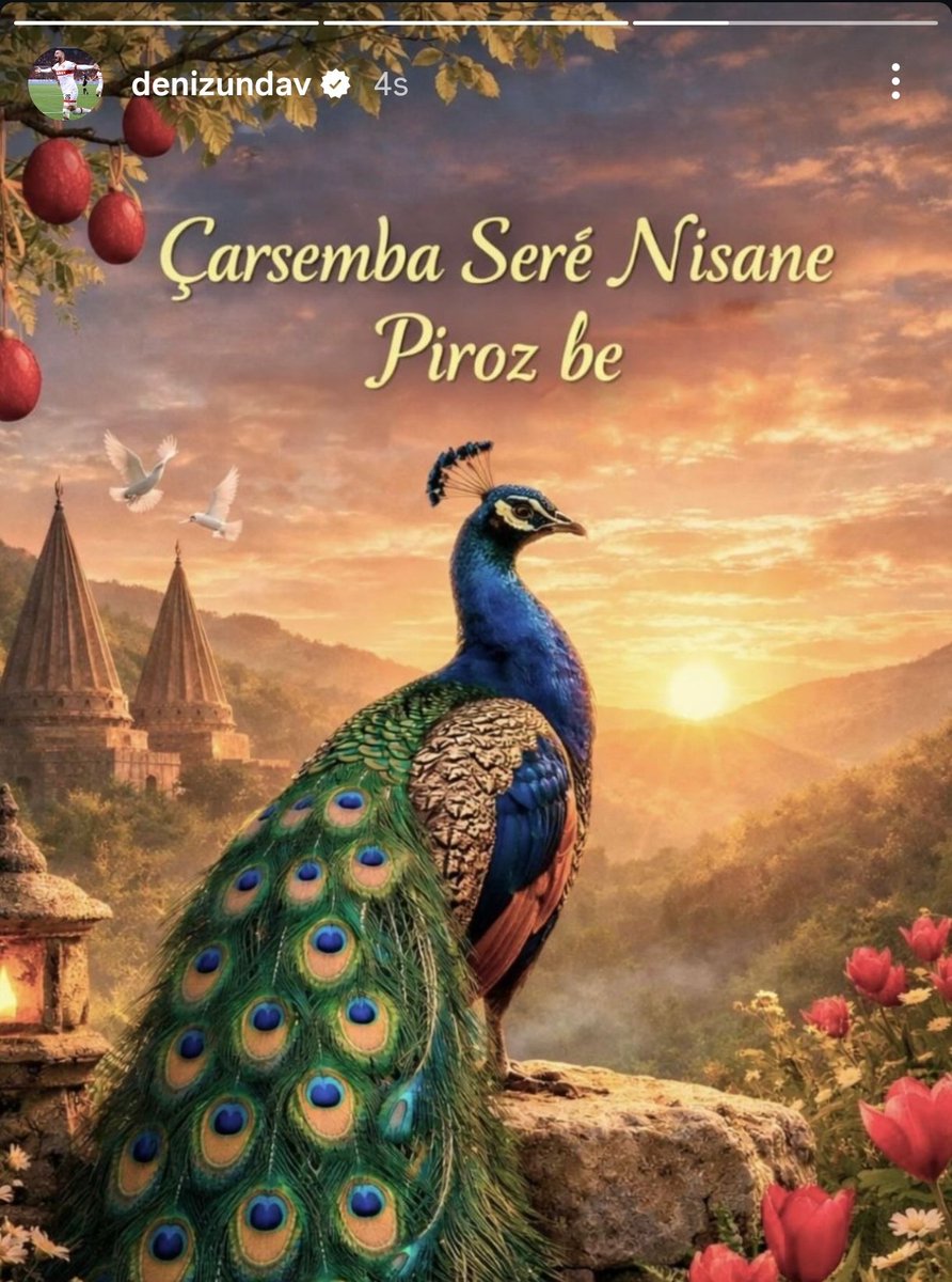 MadeinKurdsh's tweet photo. Dünyaca ünlü Kürt futbolcu Deniz Undav, yaptığı paylaşımla Êzidîlerin bayramı olan “Çarşema Serê Nîsanê Pîroz Be” mesajını paylaştı. https://t.co/zUH3mEC4Ib