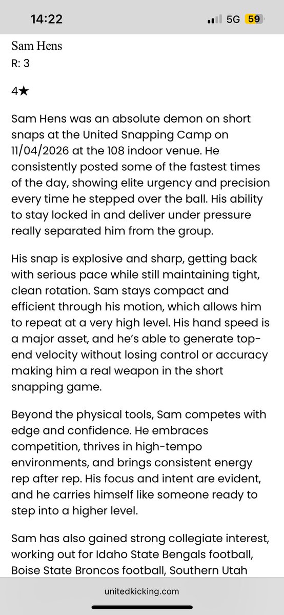 Great write up from my performance at the last <a href="/UnitedKicking/">United Kicking</a> snappers camp! 
Gonna keep working to be the best 🙏
<a href="/CharalambousB/">Coach Brad Charalambous</a>