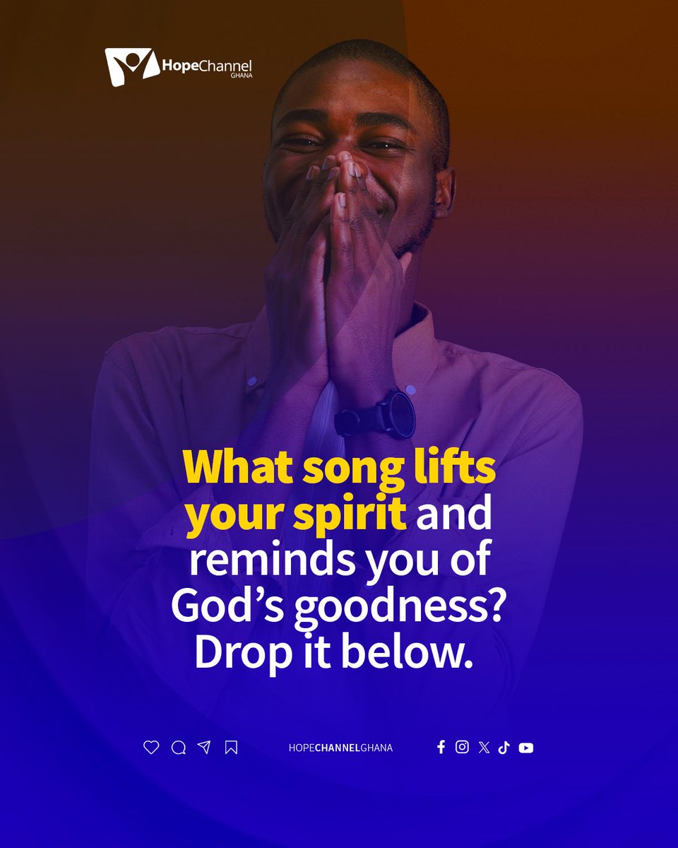 hopechannelgh's tweet photo. There’s always that one song that lifts your spirit and reminds you how good God has been. 
What’s yours? Drop it below

#hopeask
#hopechannelghana
#hopestartshere https://t.co/AcD0VCqSlC