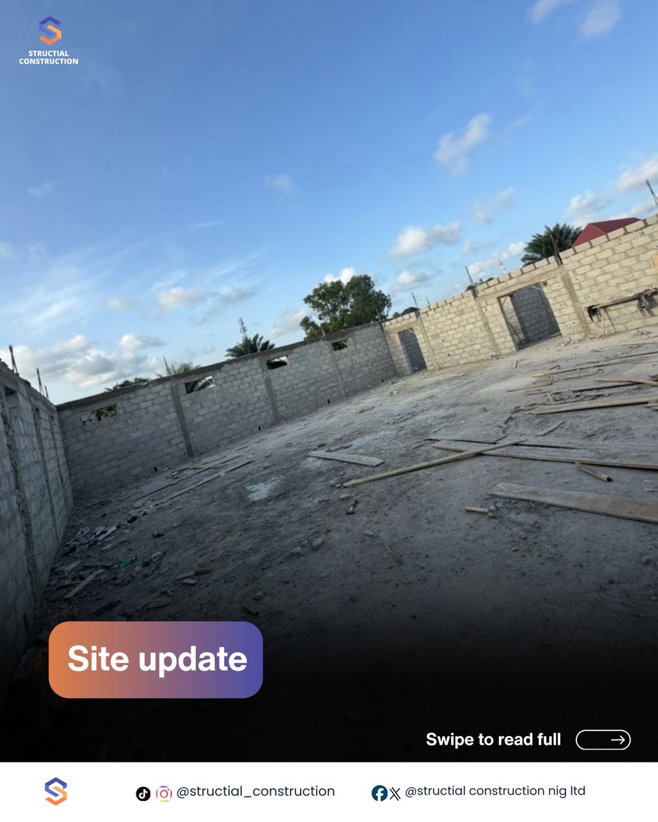 Structial_const's tweet image. Progress doesn’t lie. 🏗️ Every block laid is a dream taking shape. Here’s a look at what’s going up on site and we’re just getting started. 💪🔨

#StructialConstruction #SiteUpdate #UnderConstruction #BuildingDreams #NigeriaConstruction #WeBuild