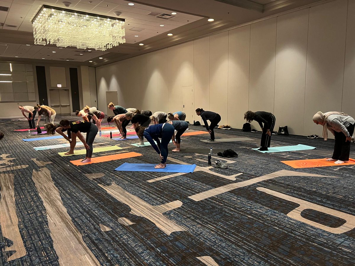 iii_Innovative's tweet image. Starting Day 3 at IUG 2026 in Chicago with a morning yoga session.

A great way to reset before another full day of sessions and conversations.

#IUG2026 #LibraryCommunity