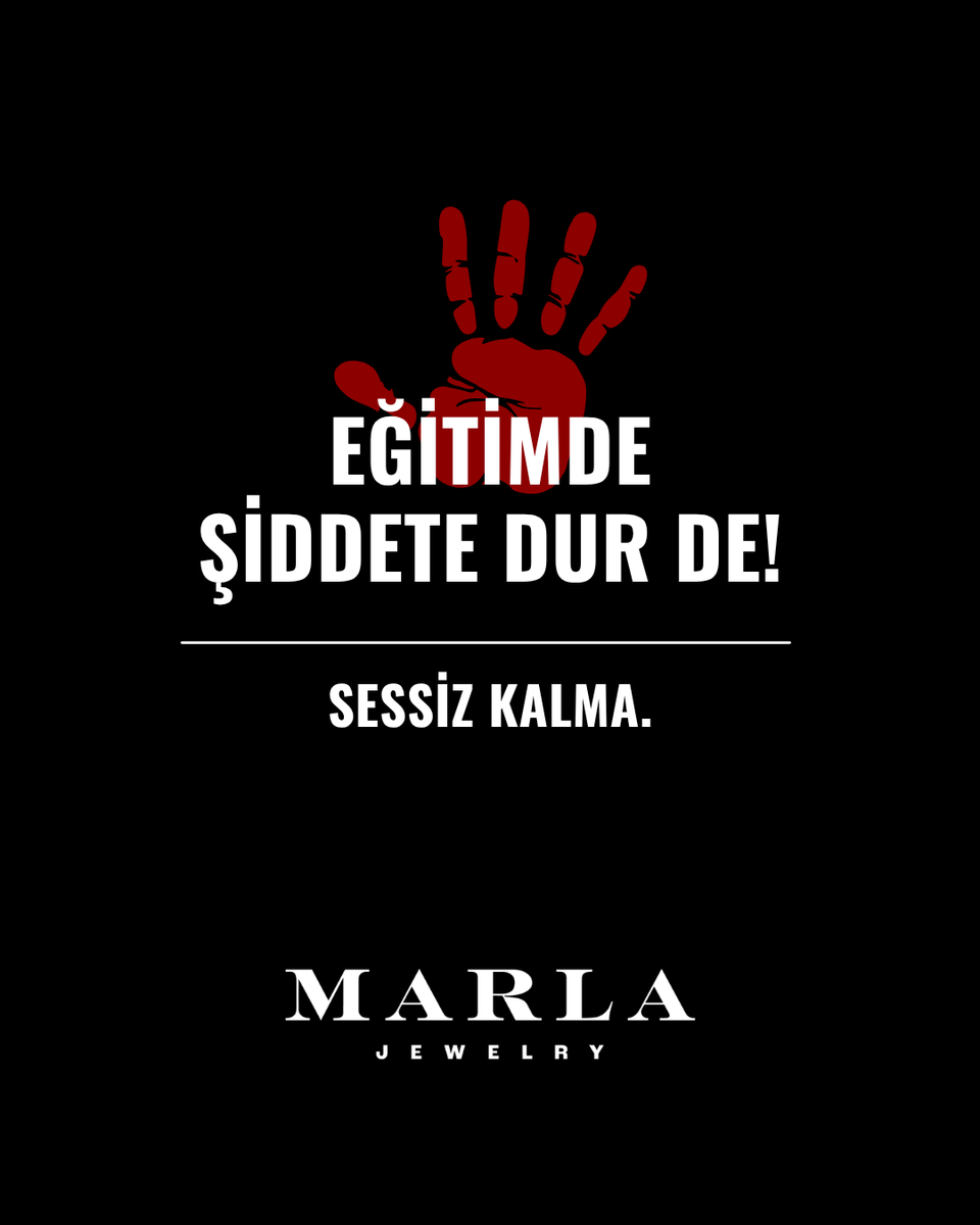 marlajewelry's tweet image. Eğitimde Şiddete Dur De!

#Marla #MarlaJewelry #şiddetedurde #EgitimdeŞiddeteHayır