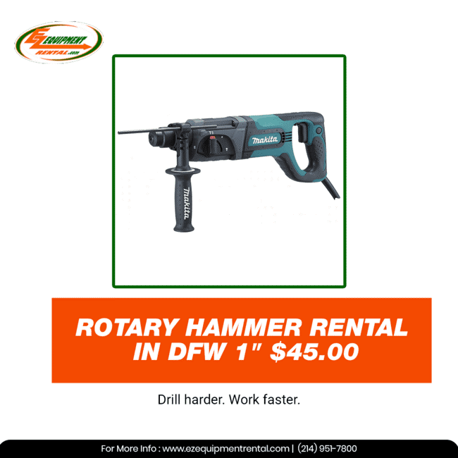 EZEquipmentRent's tweet image. 🔨⚡ Power through concrete with a 1” rotary hammer—4,500 BPM, strong impact &amp;amp; precise control.
 📞 Rent now: bit.ly/3X5hMWg

#RotaryHammer #ConcreteDrilling #PowerTools #ConstructionGear #HeavyDuty