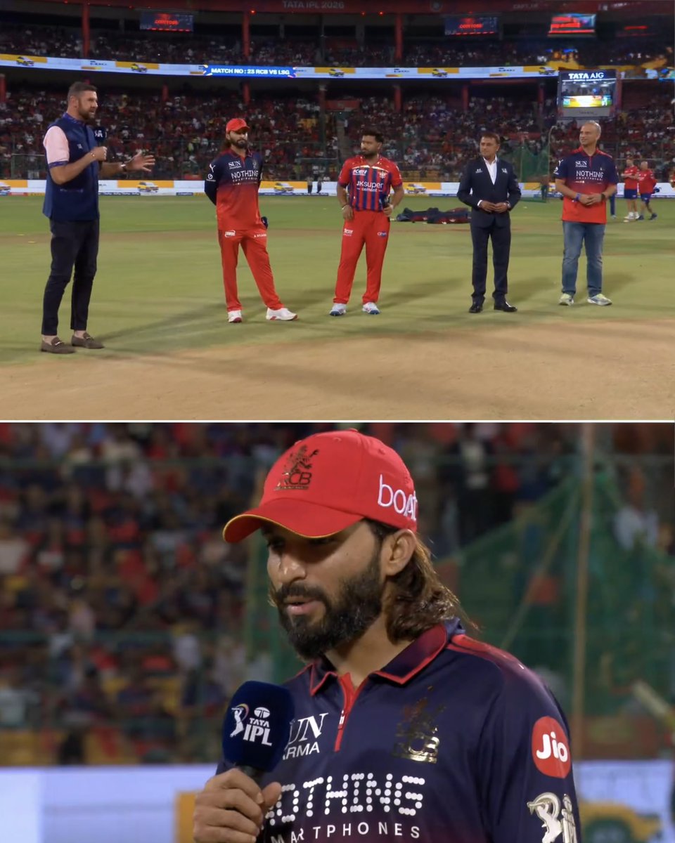 thebharatarmy's tweet image. RCB won the toss and opted to bowl first against LSG 🔥🔥

📷-BCCI

#teamindia #rcbvslsg #bharatarmy #coti🇮🇳 #ipl2026
