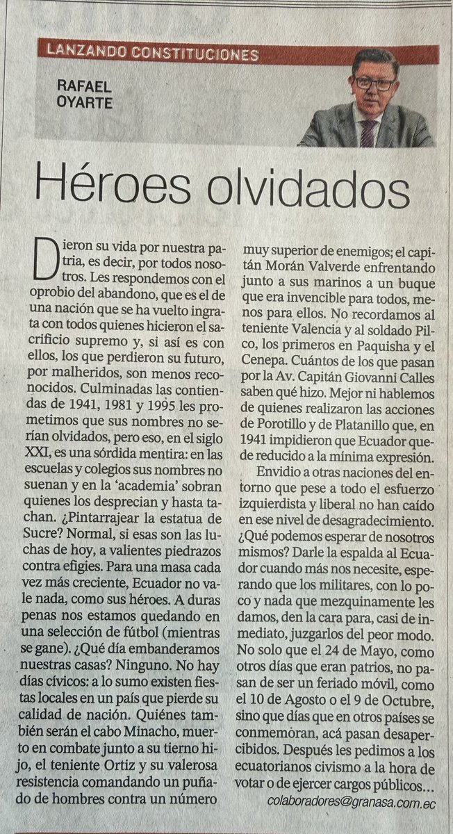 La ingratitud de un pueblo es su mayor vicio, lo que le hace perder la calidad de nación, que es lo que se ha inculcado a nuestra gente.