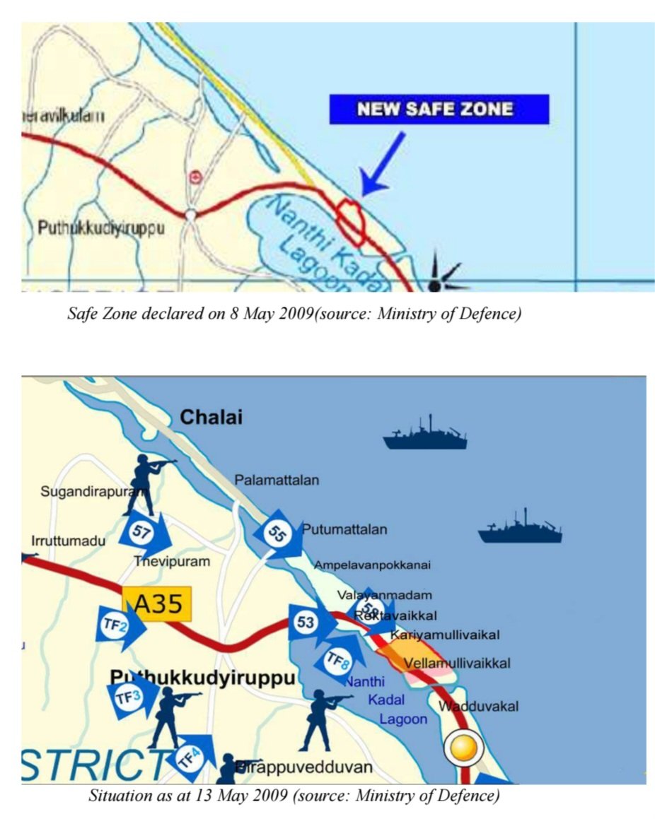 A No Fire Zone is usually agreed upon by both parties to a war. In Sri Lanka, in 2009  the military unilaterally declared it, repeatedly dropping leaflets and announcing through the radio of the NFZ. The SL military also announced via loudspeakers to Tamils to cross at the