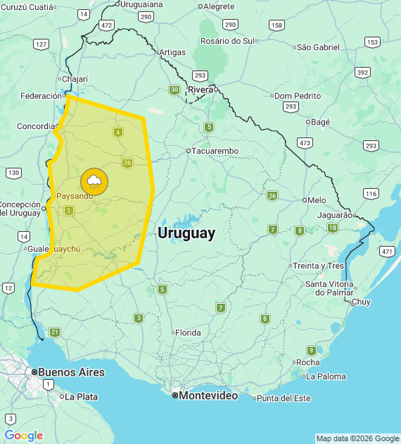 Inumet_'s tweet image. Advertencia amarilla por Lluvias abundantes
Se actualizará a las 13:30 o ante cambios significativos

Más info: inumet.gub.uy