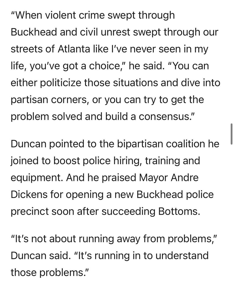 bluestein's tweet image. Also in the newsletter: One of Atlanta’s nastiest political fights is back in the governor’s race. At a Leadership Atlanta forum Tuesday, Geoff Duncan resurrected the Buckhead secession battle — implicitly putting Keisha Lance Bottoms’ record as mayor under the spotlight. #gapol