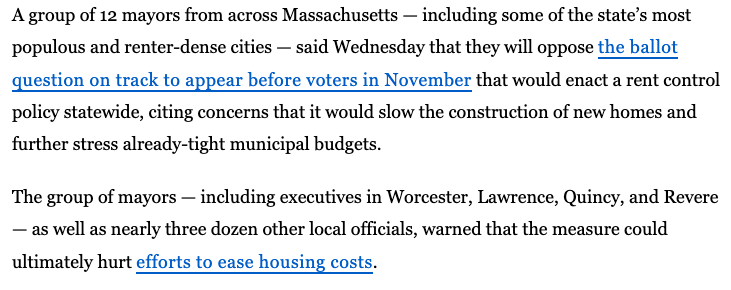 SPOA_Mass's tweet photo. Twelve mayors across Massachusetts join the fight against rent control—link below for the full story: https://t.co/UbG7AJYkaG