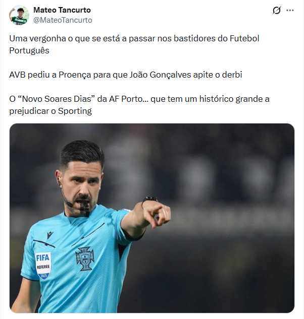 Está enganado lagartixa, quem manda na arbitragem na FPF é o Rui Caeiro, ex-Juve Leo e ex-vice da direção de Bruno Carvalho. Já agora o João Gonçalves foi o árbitro do "roubo" nos Açores para o campeonato. 
PS. O Nobre não vos pode arbitrar sempre, pq os regulamentos não permitem