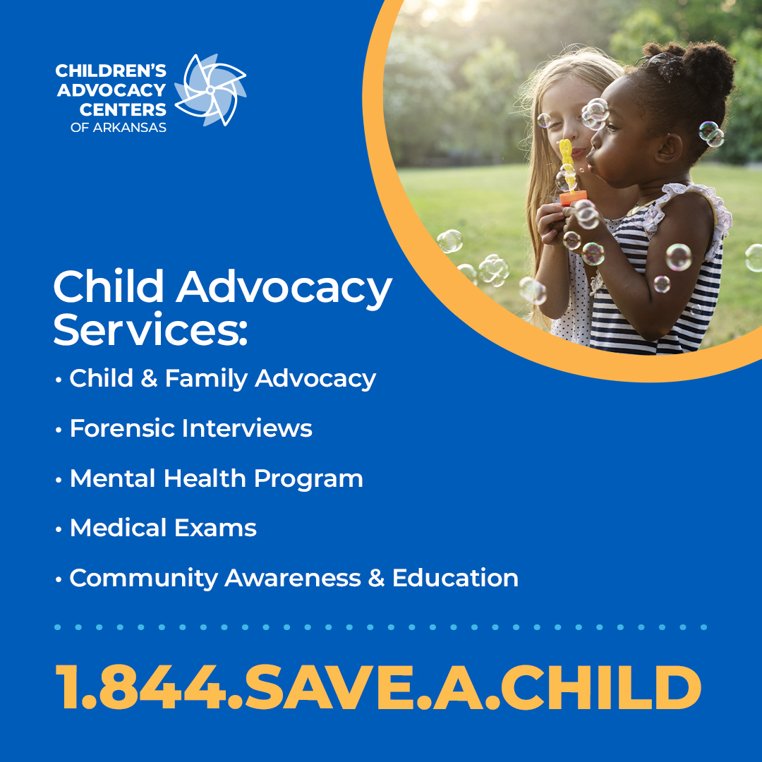 Services at the 18 Child Advocacy Centers in Arkansas include child and family advocacy, forensic interviews, medical exams, community education, mental health programs and more. Report to 1.844.SAVE.A.CHILD. #CACar #ProtectARKids
CACarkansas.org