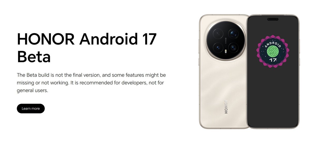 IshanWankhade's tweet photo. HONOR Magic 8 Pro - Android 17 Beta Testing Enrollment Started
#MagicOS #Google https://t.co/Ltc03Gkcii