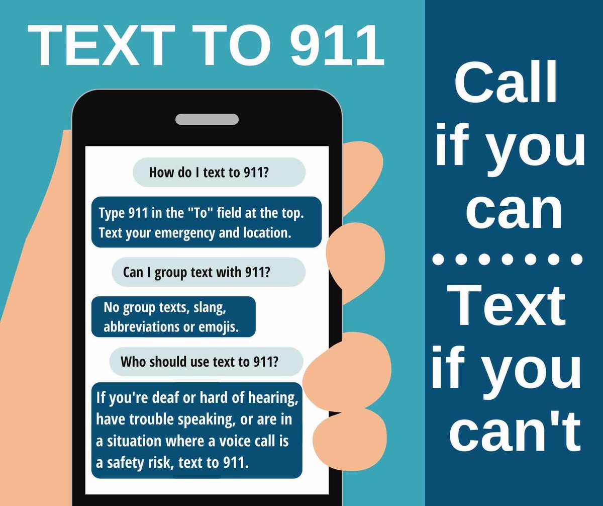 YavapaiOEM's tweet photo. Text-to-911 is now available in EVERY county in Arizona! Just send your message to 9-1-1 to reach a Public Safety Telecommunicator. Remember, always call 9-1-1 if possible! Outside Arizona? Your carrier will send a bounce-back if texting isn't available. #Textto911 #Arizona https://t.co/2WN9Yrbii6
