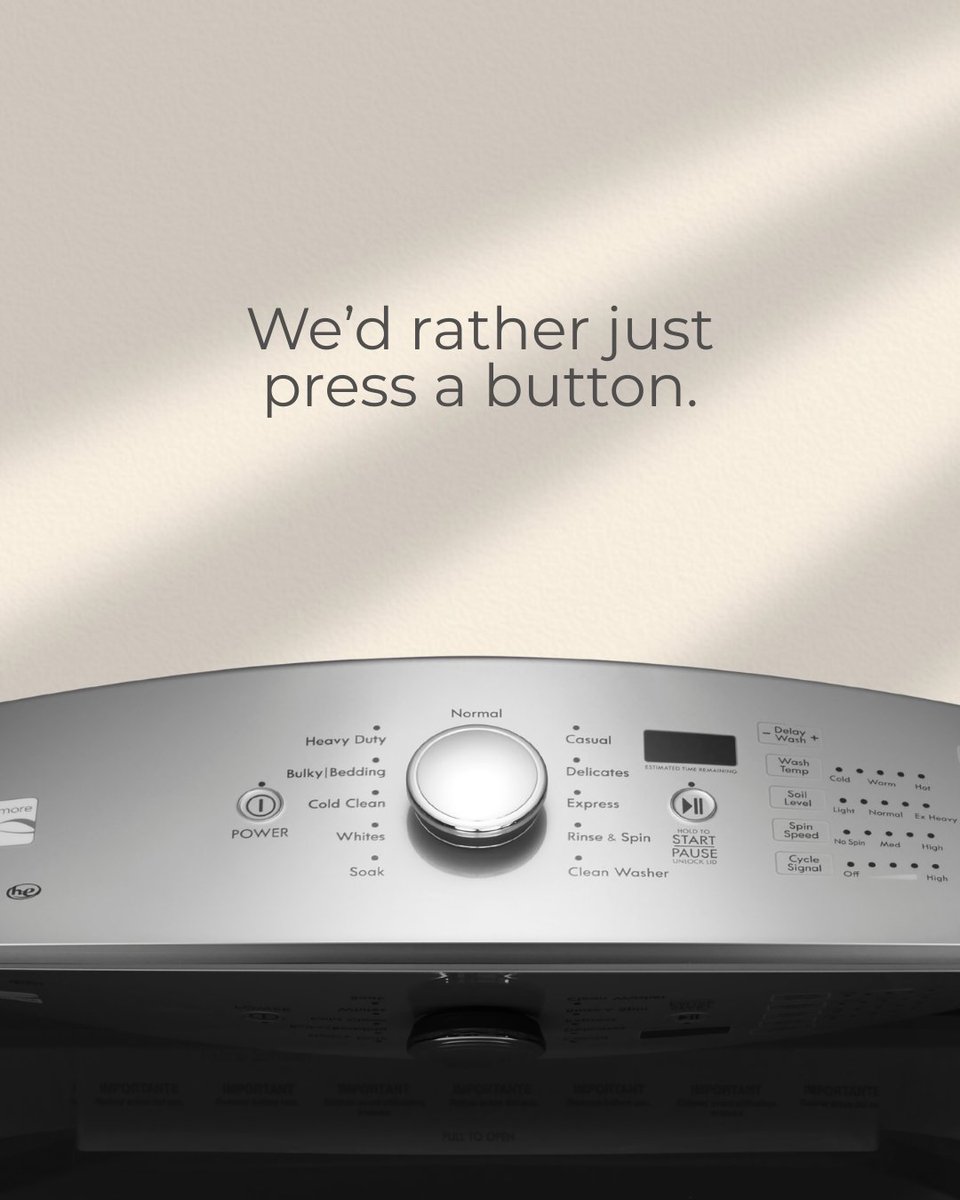 kenmore's tweet photo. In 1910 someone patented the electric washing machine and changed everything.

More than a century later, laundry is still somehow never done.

Happy National Laundry Day.
#KenmoreHome #NationalLaundryDay #HeartOfTheHomeKenmore https://t.co/cVtgxfNiZR