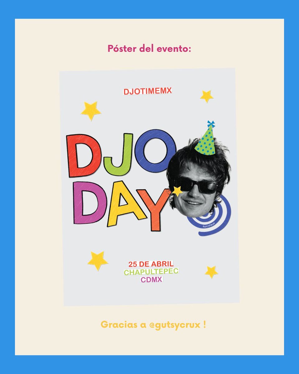djotimemx's tweet photo. ¡Reunión de fans en CDMX!

Para celebrar el cumpleaños de Joe y que se cumple 1 mes del Mexidjour en CDMX organizamos una reunión de fans ⭐

Día: sábado 25 de abril
Hora: de 1 pm a 5 pm
Lugar: bosque de Chapultepec (Tótem Canadiense, Sección I) https://t.co/DumJobJoIW