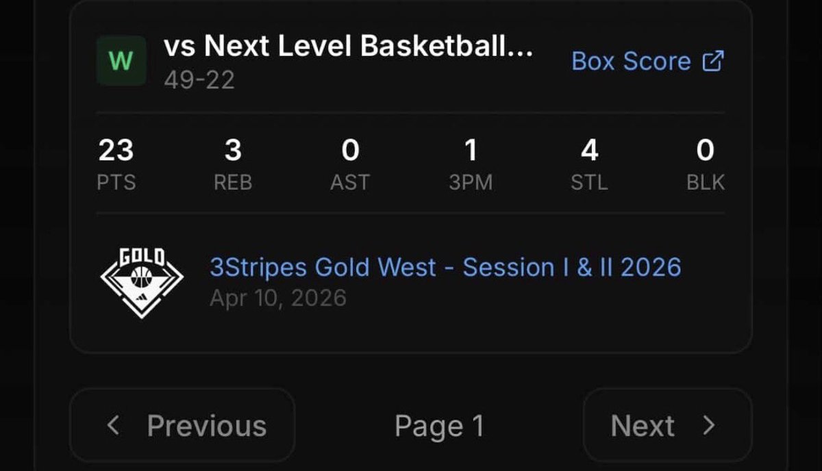 DaylenHolt1's tweet photo. Good weekend in Phoenix this past weekend playing at the Adidas 3SSB Gold West Session 1. Averaged 23.5ppg 4.0rbs 0.5apg and 2.0spg. #2028 #3SSB #Adidas @RussellGurule @PrepHoops_NM @Rawthstild https://t.co/NkHKfFjGXq