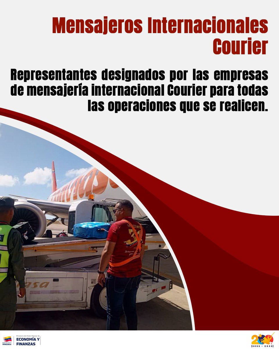 ¿Qué es un Mensajero Internacional Courier? 🇻🇪❤️

Un servicio de Mensajería Internacional Courier es un sistema de transporte "puerta a puerta" diseñado para el envío de documentos o paquetes de forma expresa.

#Seniat #Venezuela
