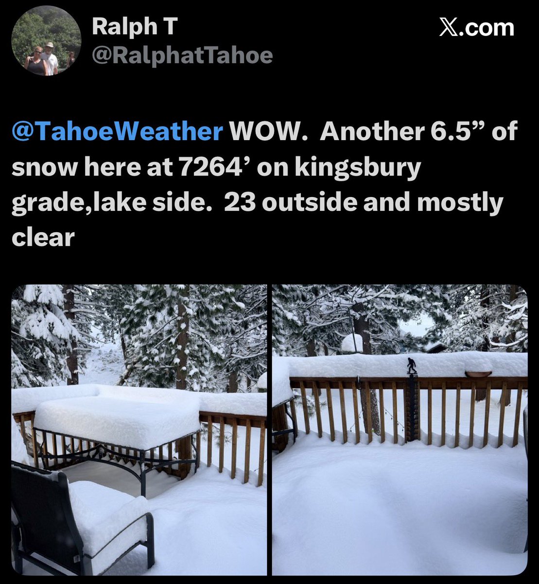 SnowPalsDotOrg's tweet image. 🌨️❄️❄️🏔️

Who’s loving this table cover?👇👀

📍South Lake Tahoe @ Kingsbury Nevada 

@TahoeWeather #OpenSnow app

Love snow sports? 

👉SnowPals.org since 1999

✅ ⛷️🏂 to ski, ride w/ at your skill level

✅ expand your circle of friends to recreate w/, #optoutside