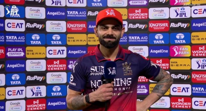 Playing through illness and a sore knee, but still top-scoring for RCB. Just Kohli things ❤️