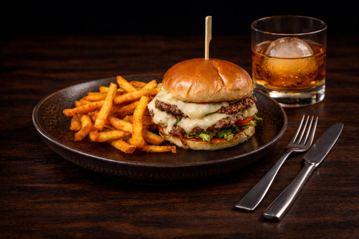 WSKYbarandgrill's tweet photo. Crispy edges, juicy center, melty cheese… that’s smashedburger perfection. 🍔 Pressed hot on the grill for bold flavor in every bite. #VegasBurger #SmashedBurger #VegasEats #BurgerLovers #VegasFoodie https://t.co/w9MGaxe7yJ