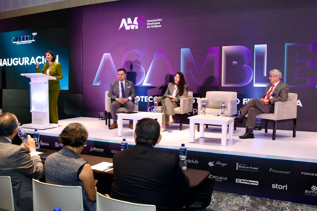 amsofipo's tweet photo. Nuestra presidenta, Marlene Garayzar (@Mgarayzarg), acompañada de la Mtra. Manola Zabalza (@ManolaZabalza), de @SedecoCDMX; Lic. Ángel Cabrera Mendoza de @cnbvmx y el Dr. José Luis Negrín de @Banxico, participaron en la conferencia inaugural de nuestra #AsambleaAMS2026 #Sofipos https://t.co/J2WcJgqsYf