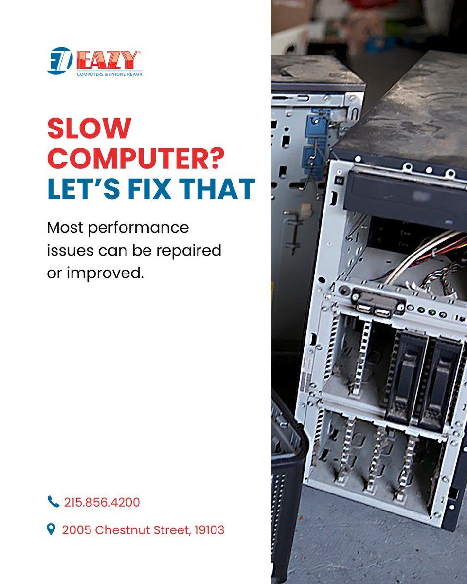 eazycomputer's tweet photo. Is your computer slow? 🖥️ It might need a check-up! Repair or upgrade for better performance. Visit us at 2005 Chestnut Street, Philadelphia for an assessment.

#EazyComputers #Philadelphia #PCFix #TechSupport https://t.co/2A7SHwCg7w