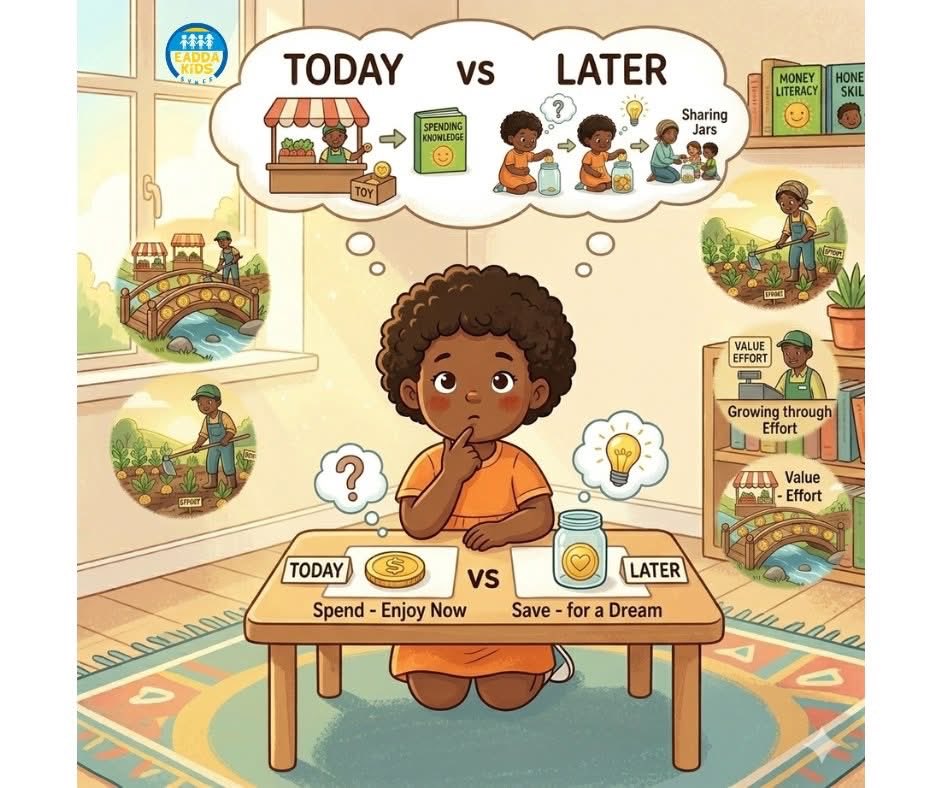 EaddaKids's tweet image. What we need today may not be what we need tomorrow.
That’s why #thinking matters.

💬 Ask your #child:
“Is this important for now or later?”

👉 Learn more: eaddakids.com/blog/

#TeachKidsMoney #EaddaKids #MoneySmartKids #AllowanceWins #KidsAndMoney