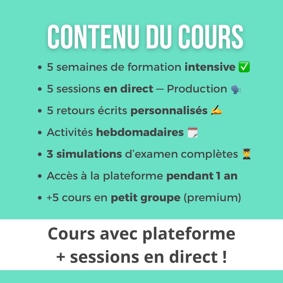 VBouen's tweet photo. Cours de préparation aux DALF C1, inscription ouverte jusqu’au 27 avril, réduction de 100 € jusqu’au 17 avril minuit 🕛 
ℹ️ https://t.co/xBwq77AmLI

#dalfc1 #learnfrench https://t.co/Aa0kCgGb52