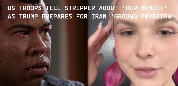1978Seemann's tweet photo. @cryptorover ⚠️🇮🇷 #Iran #Geopolitik #Prognose

Laut einer Stripperin, die sich auf zahlreiche ihrer Soldatenkunden beruft, die in den Nahen Osten einberufen wurden, bereitet Trump „Bodenofensive'

Angesichts von Trumps ständigen Lügen erscheint eine Stripperin als verlässlichere Quelle... https://t.co/5HCVqiG5TO