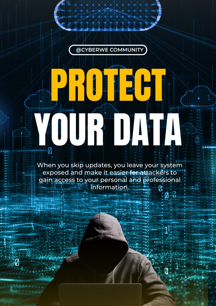 CyberWE_'s tweet photo. Software updates are not just routine tasks. They are essential for your safety in the digital world. Each update fixes hidden vulnerabilities that hackers actively look for and exploit.

#CyberSecurity #DataProtection #StaySafeOnline https://t.co/WpqcFJWUJS